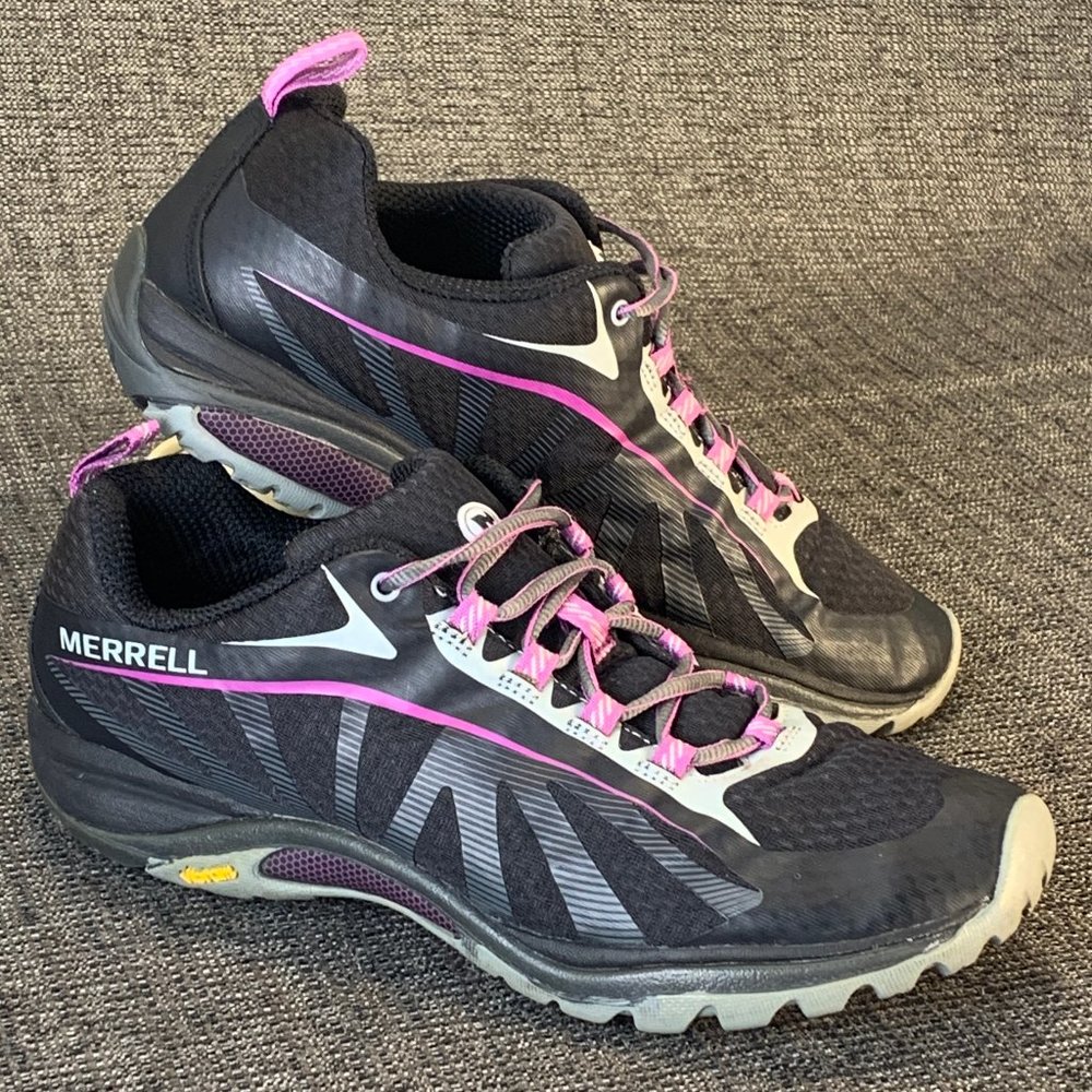 Merrell Siren Edge 3 Hiking Shoes Womens 9 Black J35750 Lace Up Low Top Sneakers